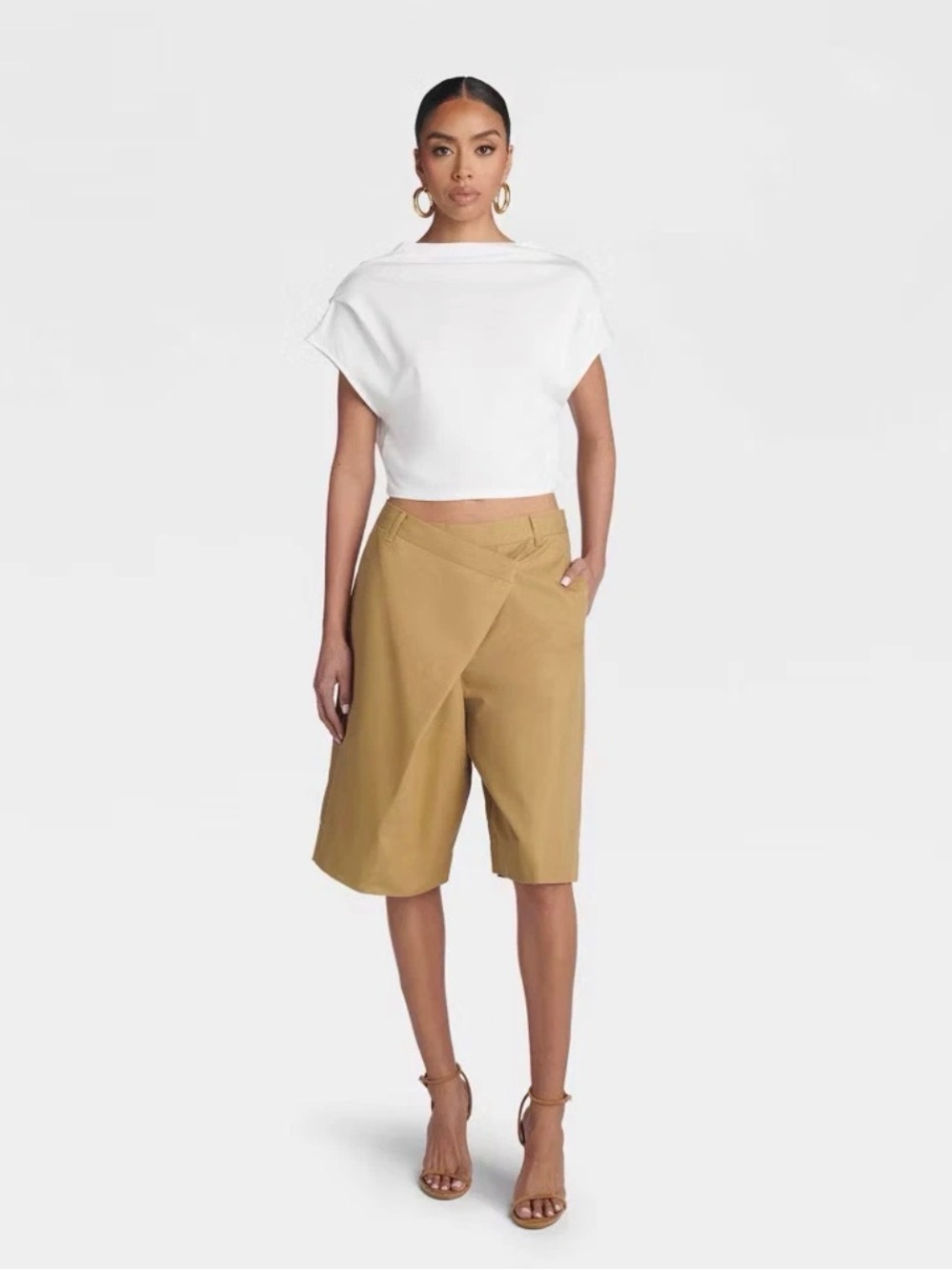 KBB by KAHLANA Women's 'The Asym
Bermuda Shorts' - Brown 0, 4, 6, 8,12 - Picture 3 of 3